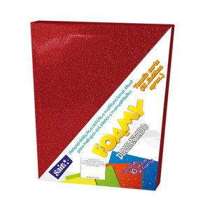 Foamy Diamantado SAIRA Carta Rojo C/10H Pza