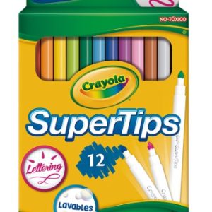 Marc Agua Delg CRAYOLA Super Tips C/12 Lavable Pza