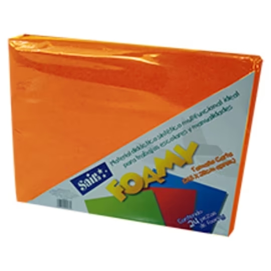 Foamy Liso SAIRA Naranja C/24 Pzas