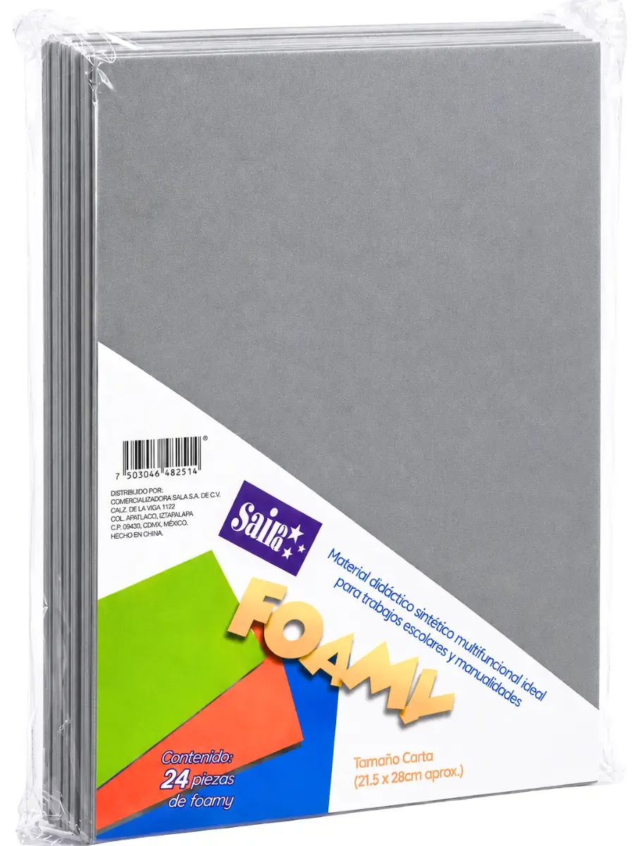 Foamy Liso SAIRA Gris C/24 Pzas