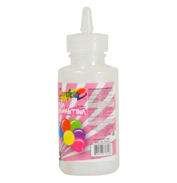 Pegamento C/Diamantina 60ml Blanco NAEN