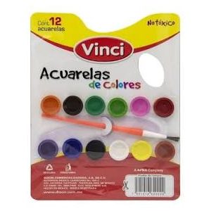 Acuarela Carton 12 Colores VINCI Pieza