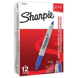 Marcador Permanente Sharpie Twin Azul 12 Piezas