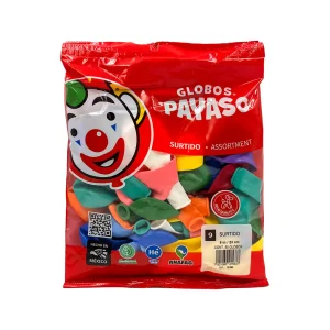 Globo #9 Latex PAYASO Surtido C/50 Pza