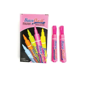Marcatexto BACO Grueso Rosa 12 Piezas