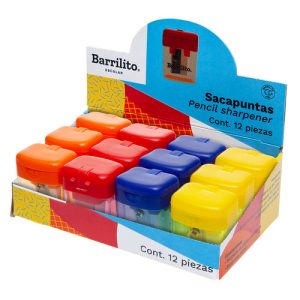 Sacapunta C/Deposito Plast Barrilito 1 Hoyo SK12M 12 Piezas