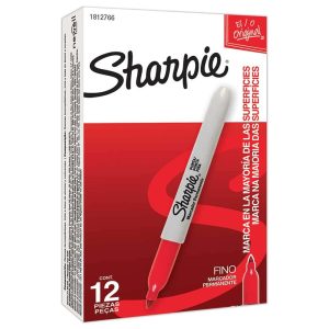 Marcador Permanente Sharpie Punto Fino Rojo 12 Pzas