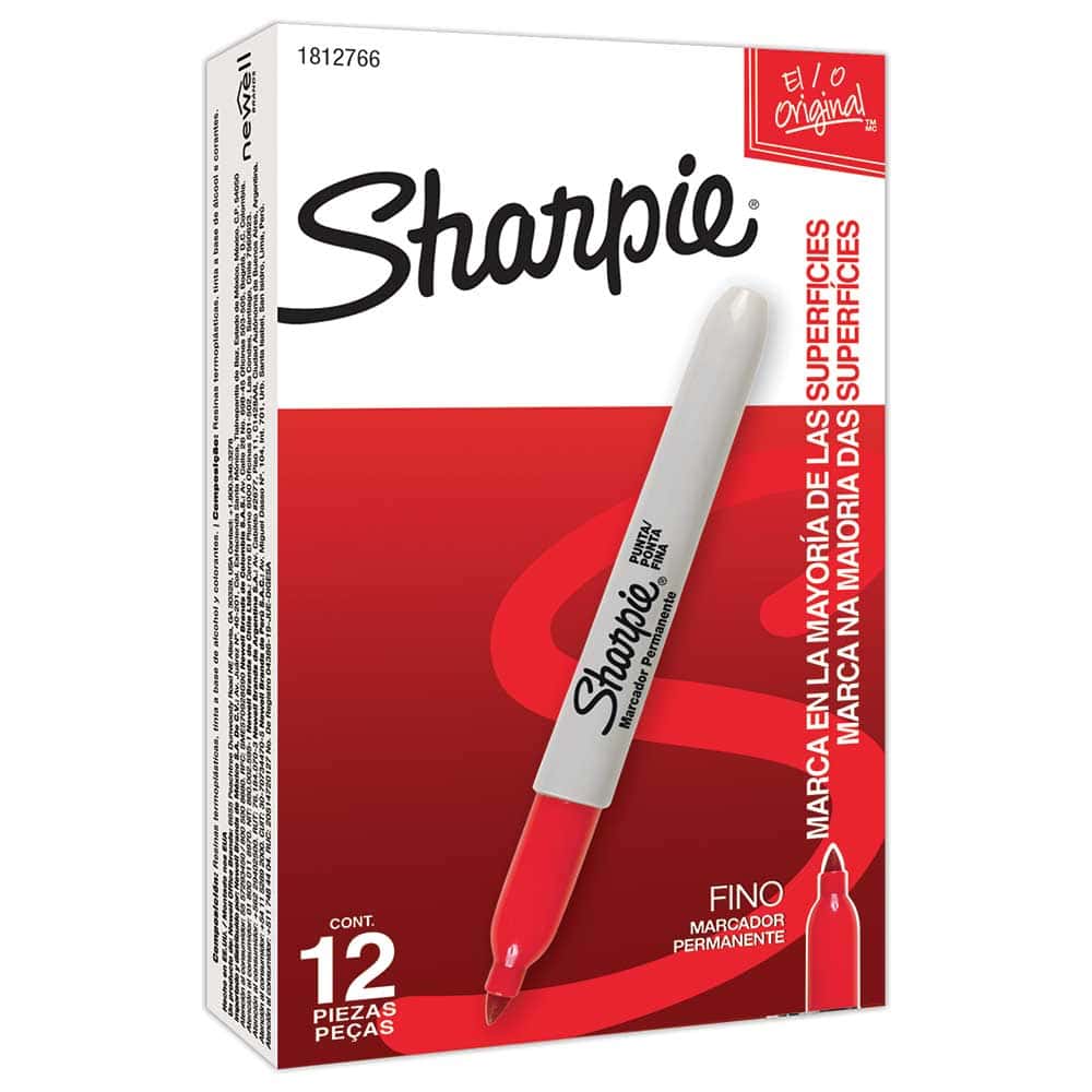 Marcador Permanente Sharpie Punto Fino Rojo 12 Pzas