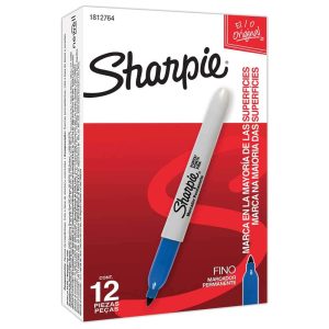 Marcador Permanente Sharpie Punto Fino Azul 12 Pzas