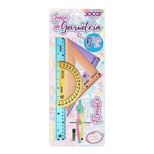 Juego De Geometria Jocar Flex Pastel JGFMP
